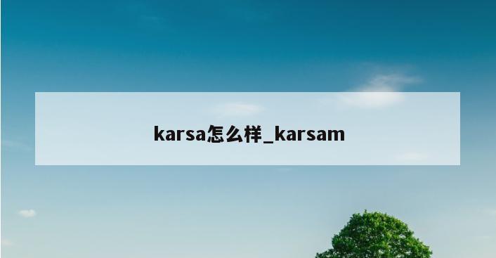 karsa怎么样_karsam